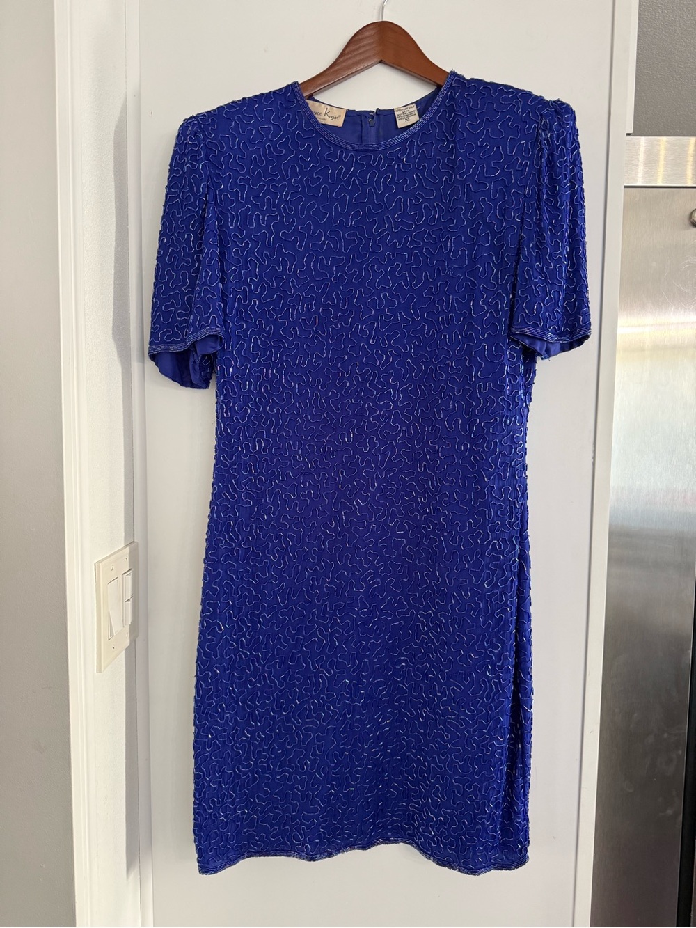 Laurence Kazar Cobalt Blue Short Sleeve Shift Dress